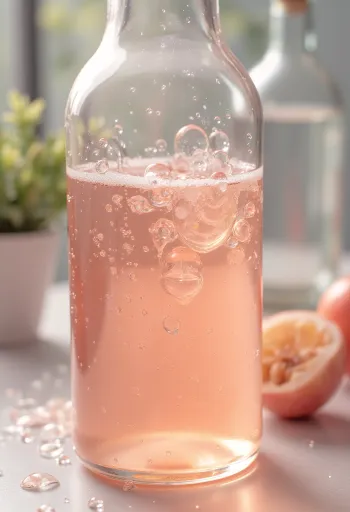 Vinagre de vino en tazón de vidrio, con uvas rojas y blancas, mosto y madre del vinagre