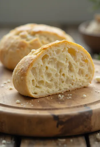 Levadura fresca y seca en tazón pequeño y tabla de cortar, fondo claro