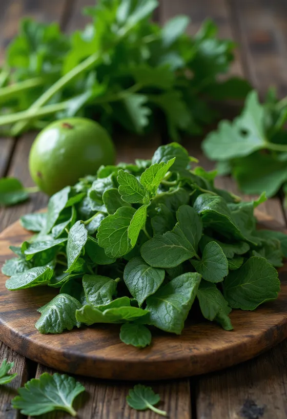 Hojas de yuca procesadas y cocidas en tazón