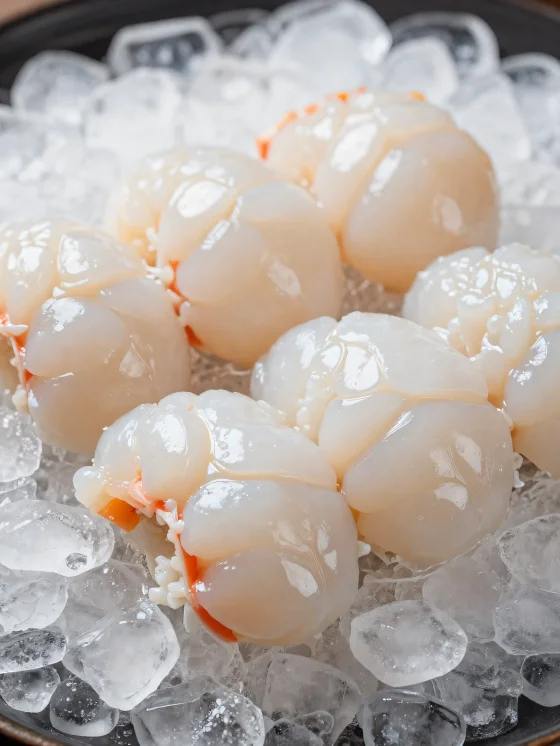 Langosta fresca sobre tabla de madera rústica con limón y especias