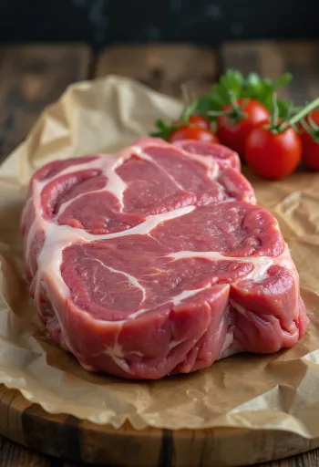 Trozos de carne de cabra fresca con especias, ajo y chile