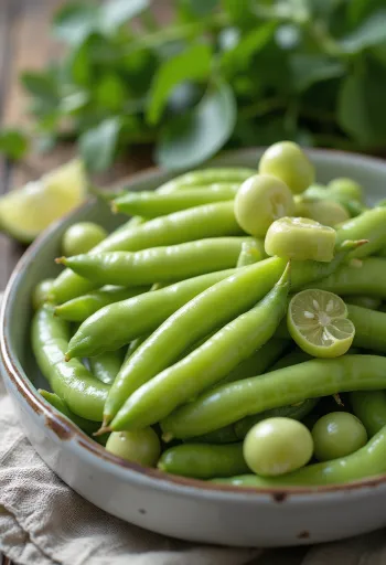 Habas frescas en vaina y desgranadas