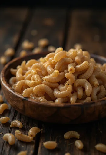 Gusanos de la harina preparados para consumo, servidos en un plato.