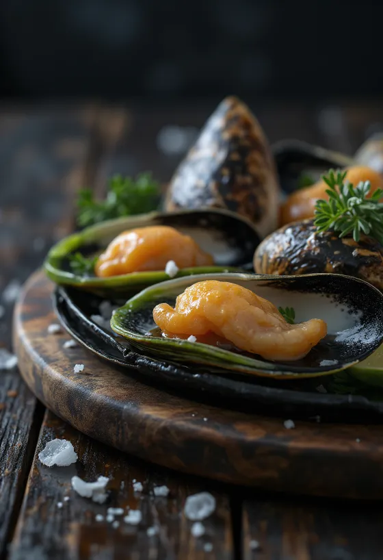 Carne de mejillón de labios verdes cocida