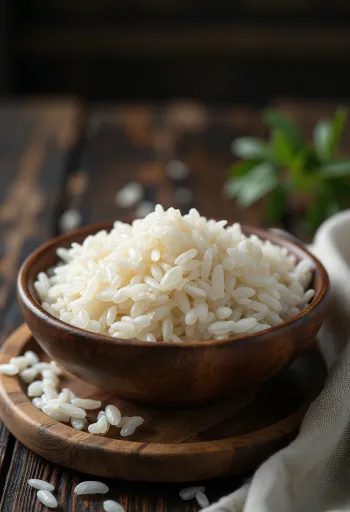 Platillo de risotto cremoso preparado con arroz carnaroli fresco