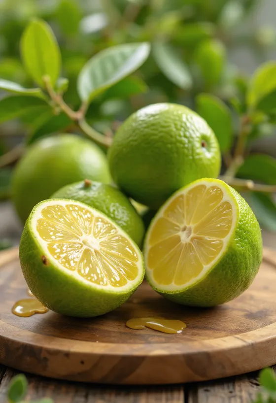 Rebanada de bergamota, pulpa amarilla viva y textura fresca