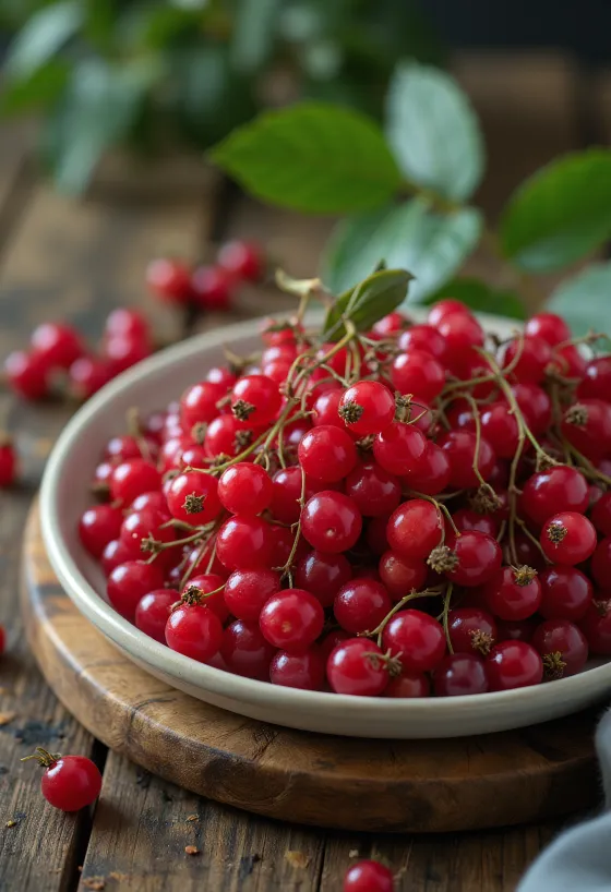 Bayas de saúco rojo, color rojo vivo y superficie ligeramente brillante