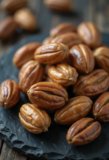 Nueces de Brasil con y sin cáscara dispuestas en tazón y superficie de madera