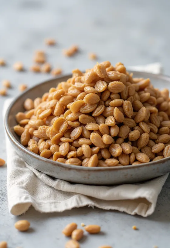 Granos de trigo sarraceno tostado (kasha) con textura rica