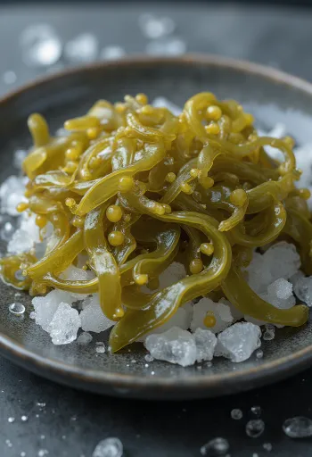 Alga fucus o bladderwrack seca con textura natural