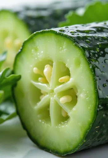 Rodajas de pepino fresco y pepinos enteros sobre superficie rústica