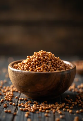 Granos de mijo dedo (Ragi) secos, textura natural.