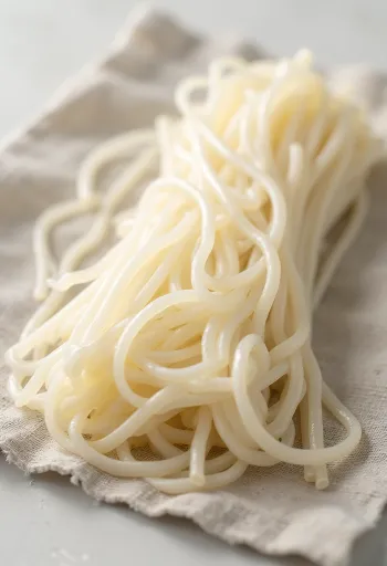 Pasta vermicelli seca en nidos sobre superficie de madera