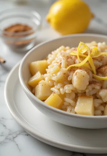 Arroz con manzana servido