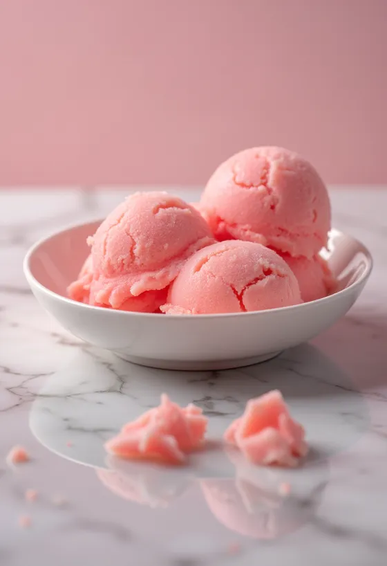 Nieve de guayaba casera servida en copa