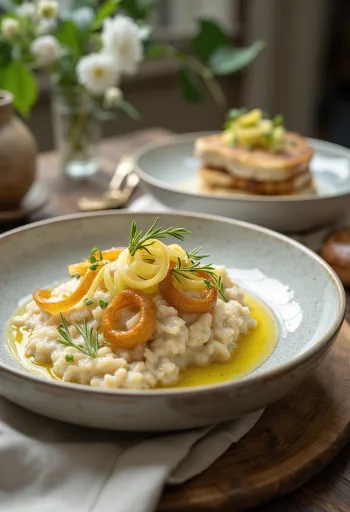 Avena salada con poro prebiótica, con perejil fresco