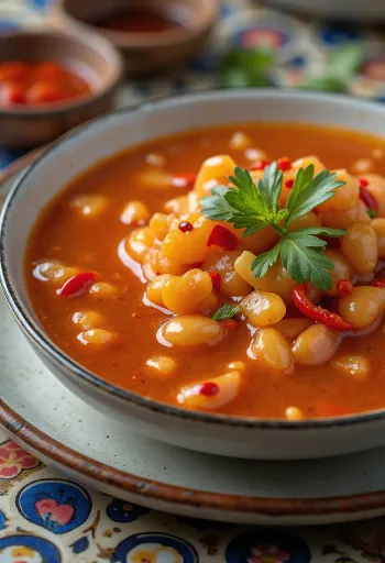 Salsa agridulce de ajo servida