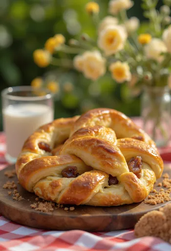 Pretzel de dátil servido