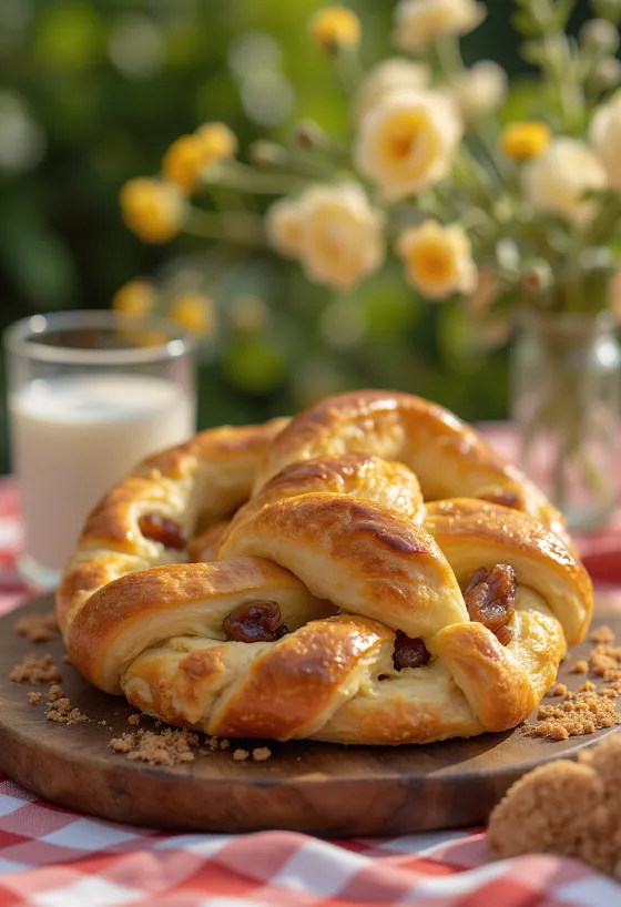 Pretzel de dátil servido