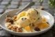 Helado de fruitcake servido