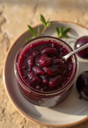 Salsa agridulce de ciruela servida con carnes a la parrilla