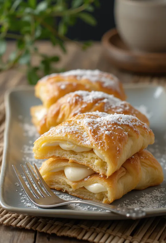 Pastel millefoglie italiano con hojaldre crujiente y crema de vainilla