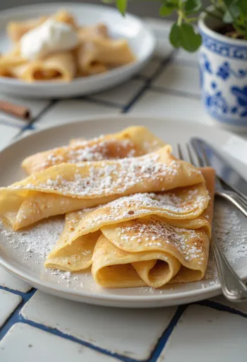 Hot cakes de canela servidos