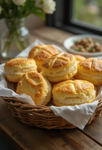 Suaves bollitos de requesón horneados a un dorado perfecto con capa de queso