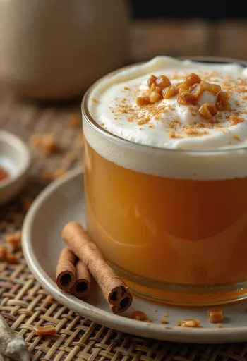 Ponche de manzana y caramelo en vaso