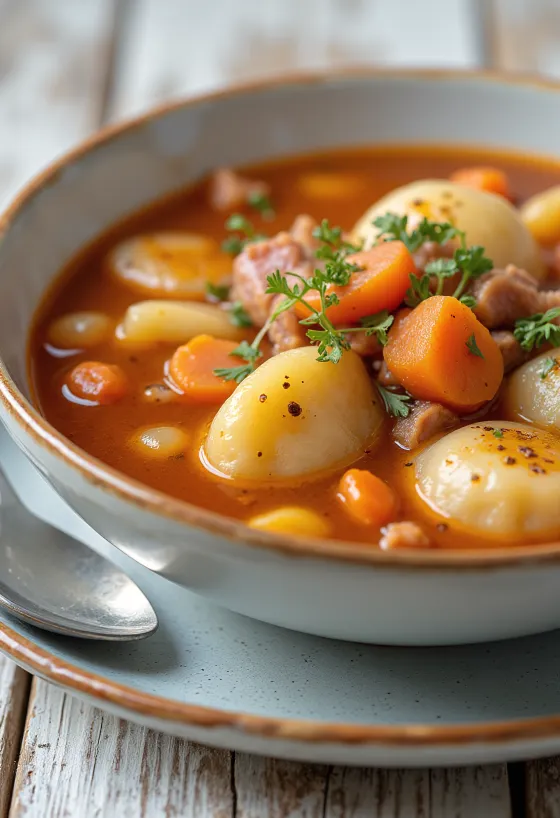 Falso goulash rico en verduras y condimentado con páprika