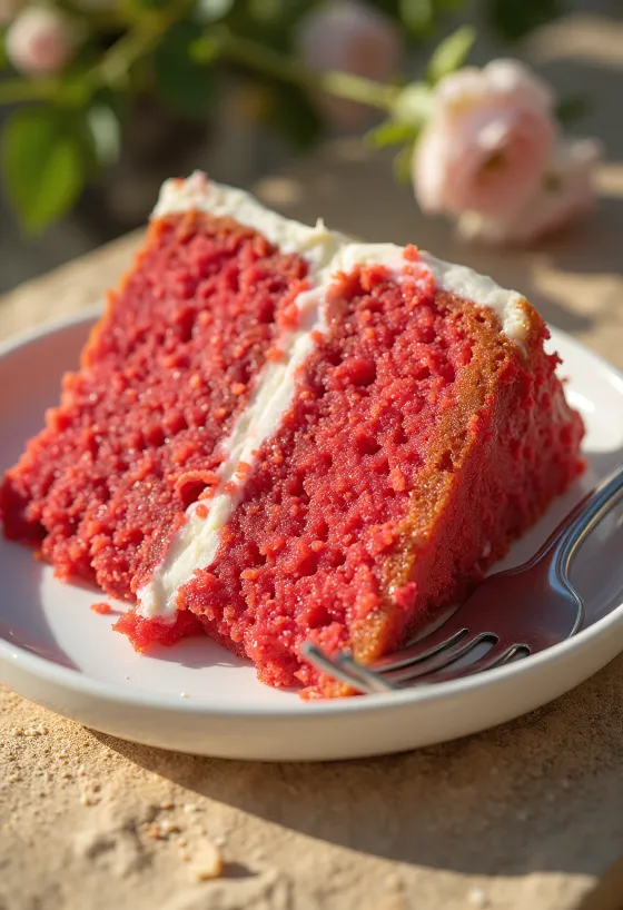 Pastel Red Velvet con capas cremosas