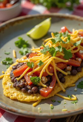 Huarache mexicano auténtico con frijoles y queso