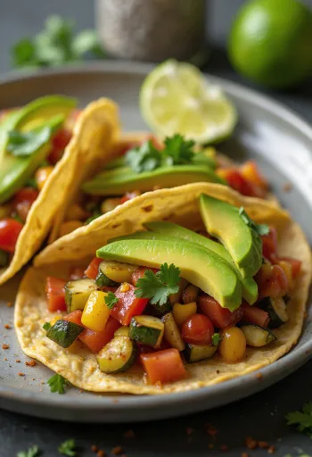 Tacos de Vegetales servidos