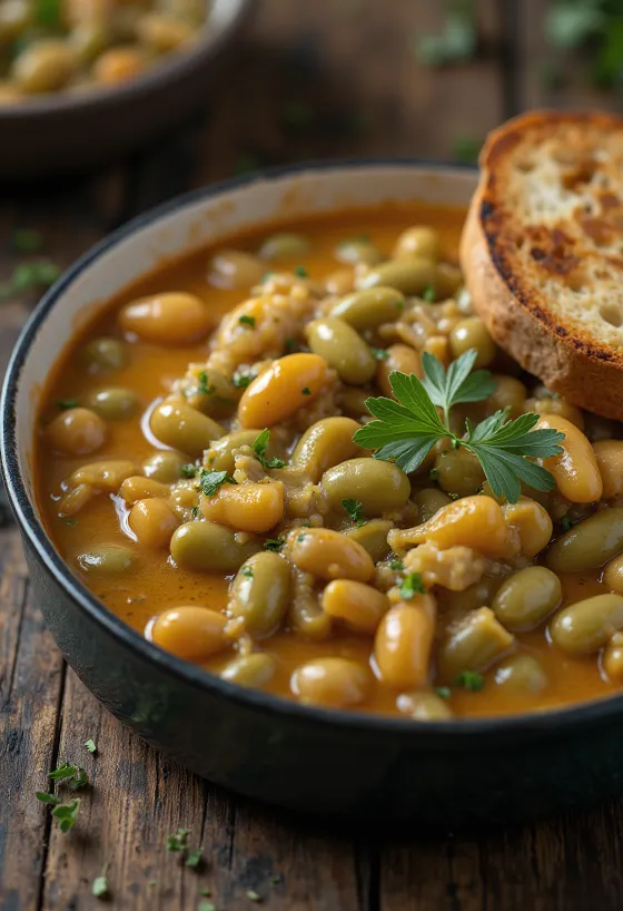 Estofado de ejotes cremoso con páprika y eneldo fresco