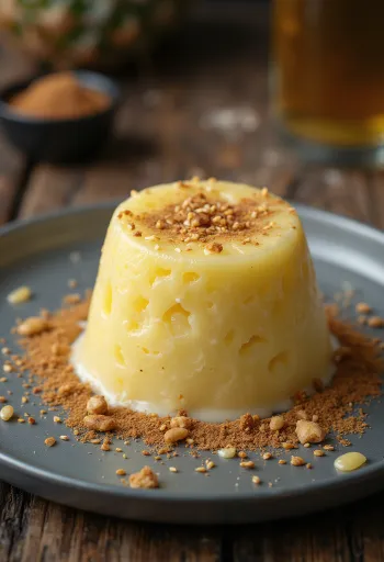 Kulfi de piña servido con ajonjolí, refrescante y delicioso