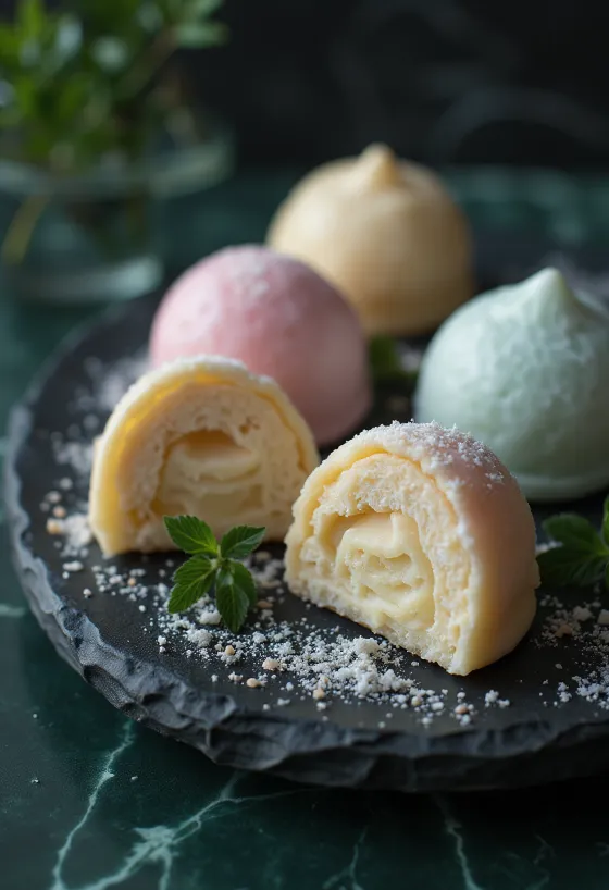 Helado Mochi servido