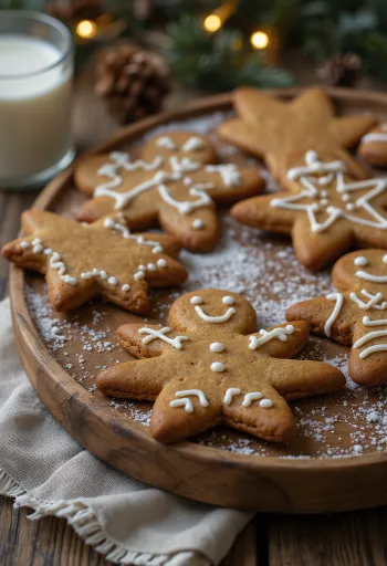 Figuras de pan de jengibre servidas y decoradas