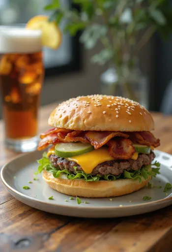 Hamburguesa con todo recién hecha con ingredientes extra