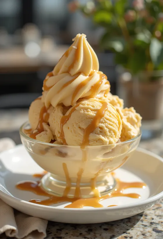 Helado Häagen-Dazs Salted Caramel con salsa de caramelo y sal de mar