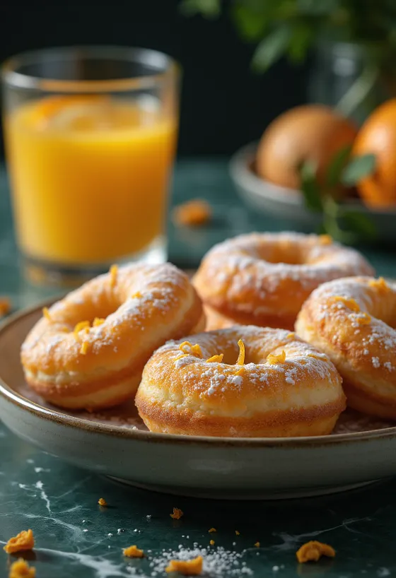 Donas de naranja servidas en un plato