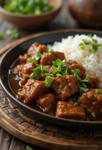 Rendang de res servido