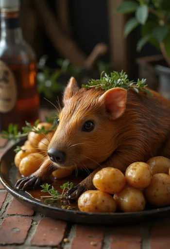Cuy, comida tradicional sudamericana servida