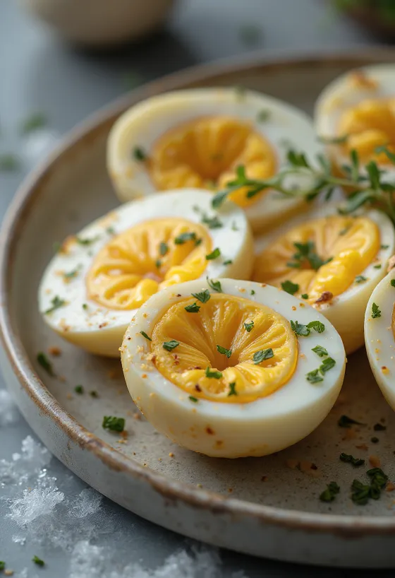 Berenjena horneada al ajillo servida