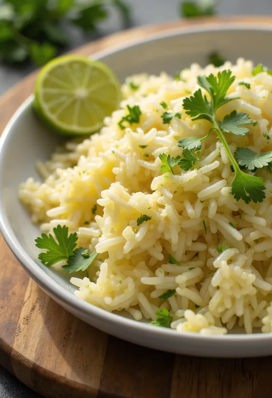 Arroz a la lima servido