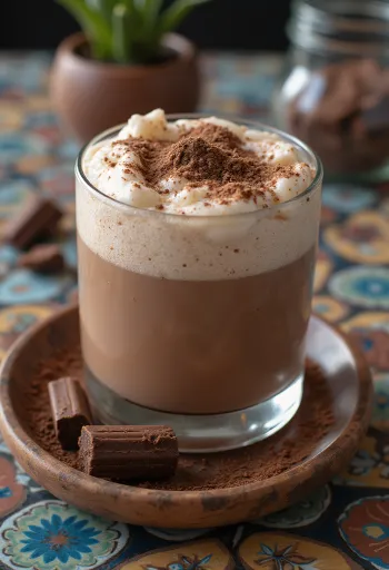 Kéfir probiótico de cacao con chocolate de leche y canela