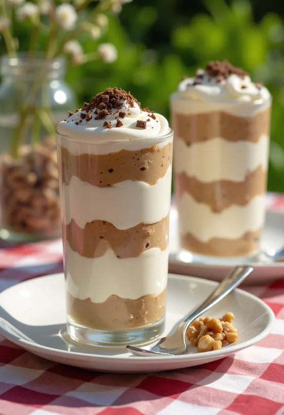 Copa de crema de castañas servida
