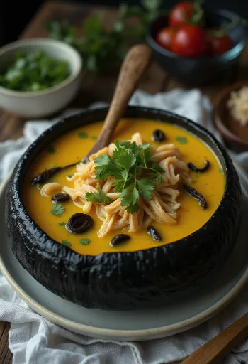 Tacacá en versión clásica jambu, tucupi y camarones secos