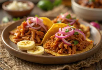 Tacos de cochinita pibil servidos