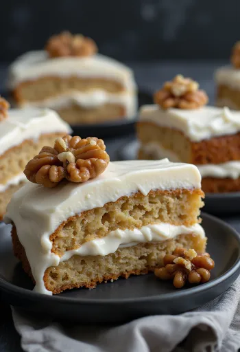 Pastel de nuez sin gluten servido