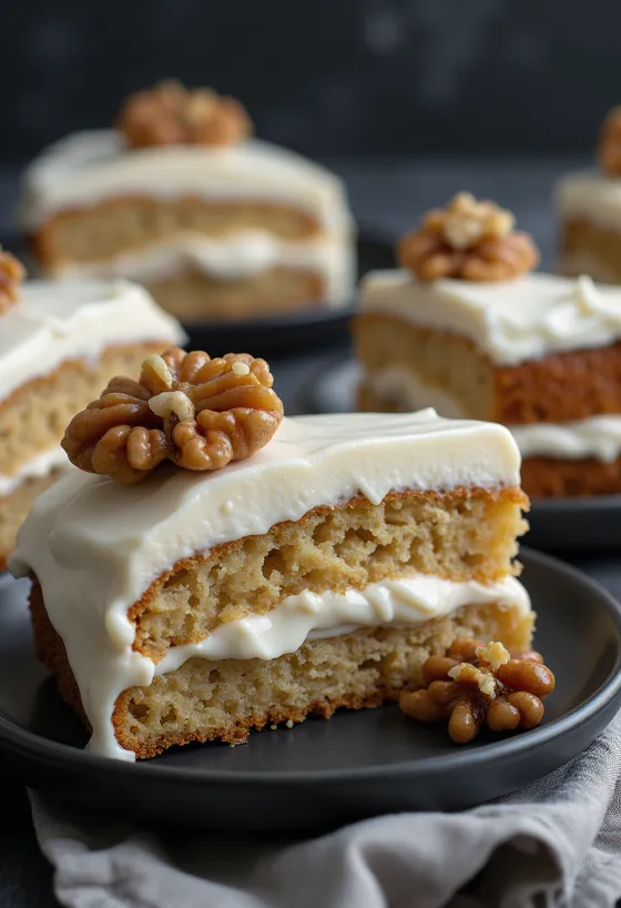 Pastel de nuez sin gluten servido